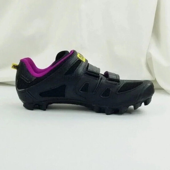Mavic Size 8 Women's Tourmaline Cycling Road Shoes Black Purple Accent 643001 - Picture 2 of 12